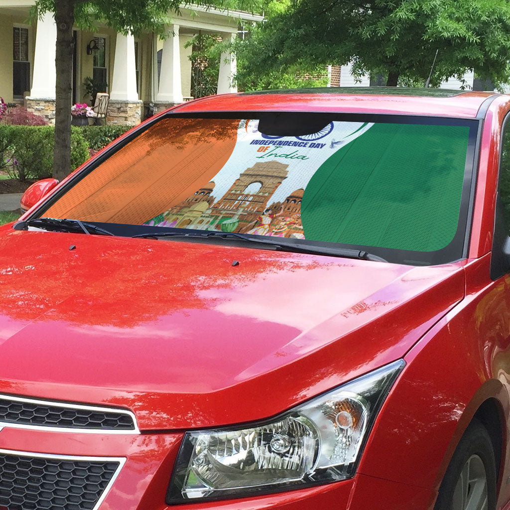 Jai Hind India Auto Sun Shade Happy 80th Independence Day
