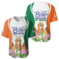Jai Hind India Baseball Jersey Happy 80th Independence Day