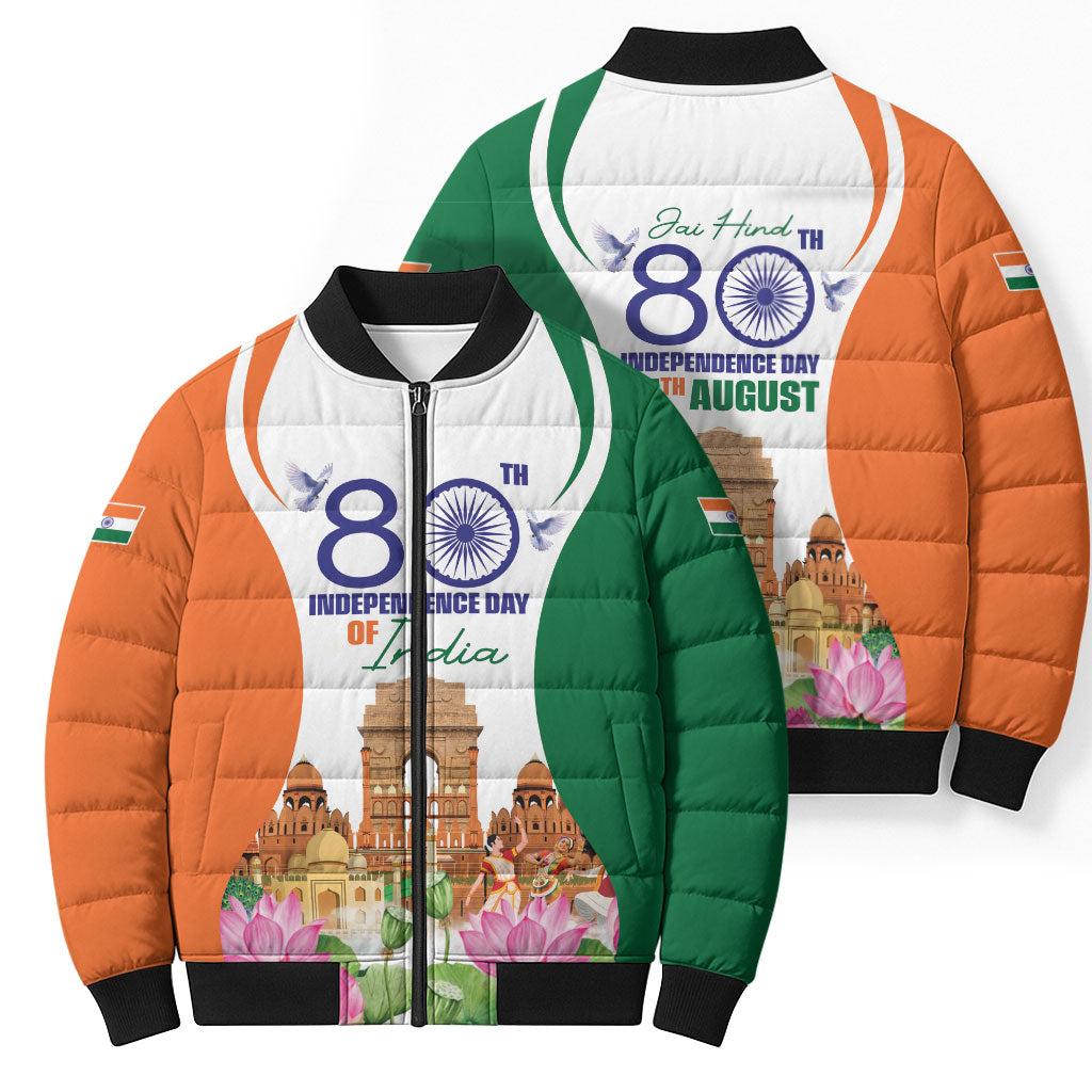 Jai Hind India Bomber Puffer Jacket Happy 80th Independence Day