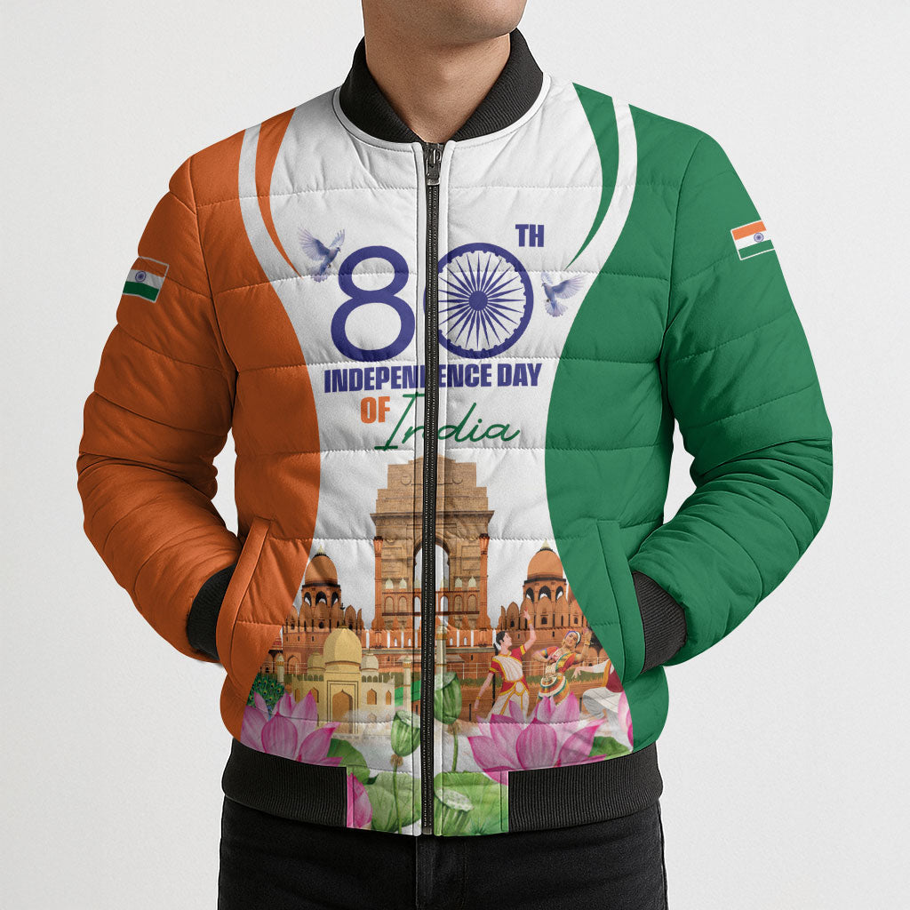 Jai Hind India Bomber Puffer Jacket Happy 80th Independence Day