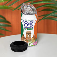 Jai Hind India 4 in 1 Can Cooler Tumbler Happy 80th Independence Day