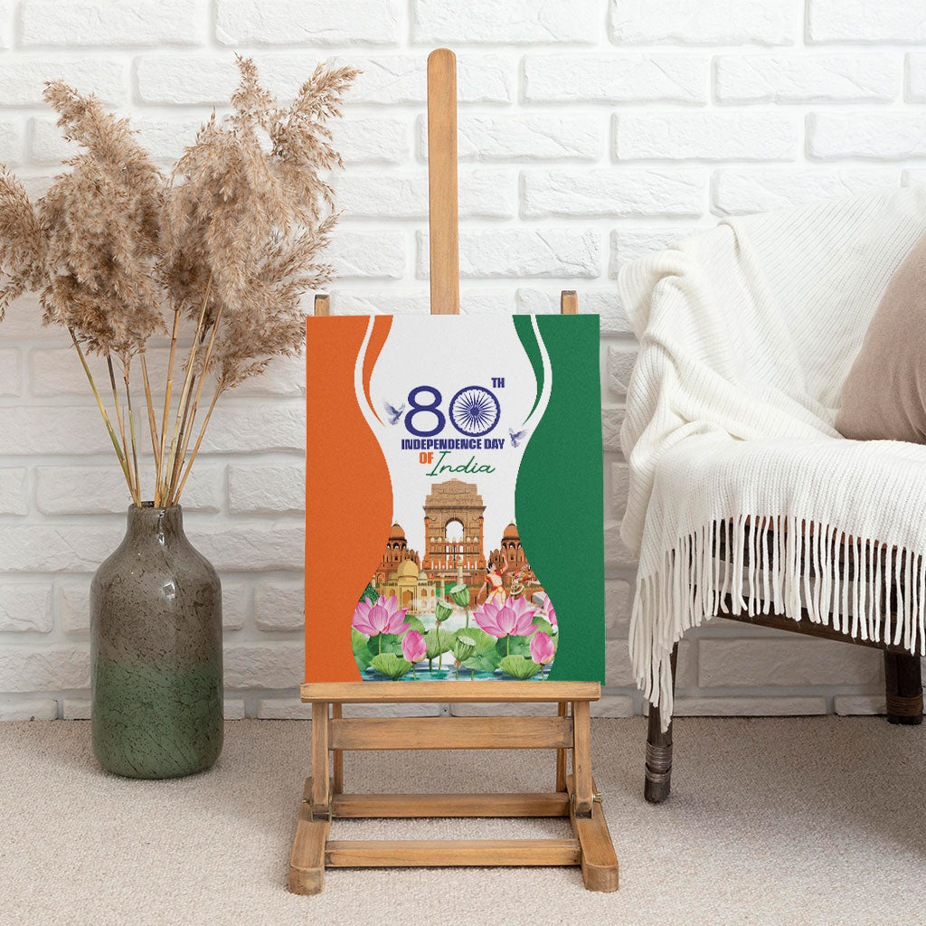 Jai Hind India Canvas Wall Art Happy 80th Independence Day