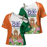 Jai Hind India Cross Shoulder Shirt Happy 80th Independence Day