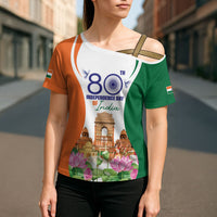 Jai Hind India Cross Shoulder Shirt Happy 80th Independence Day