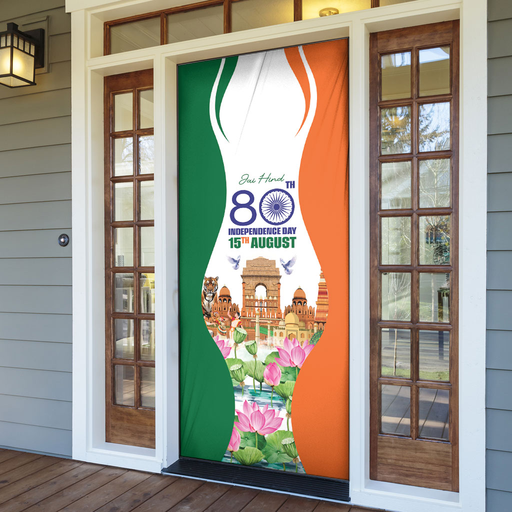Jai Hind India Door Cover Happy 80th Independence Day