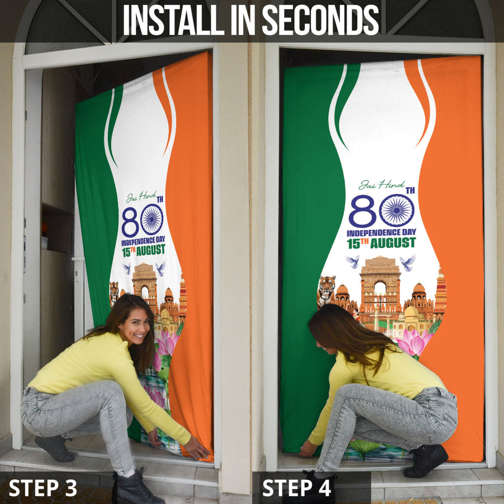 Jai Hind India Door Cover Happy 80th Independence Day