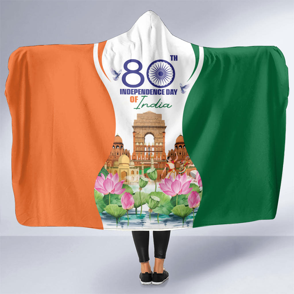 Jai Hind India Hooded Blanket Happy 80th Independence Day