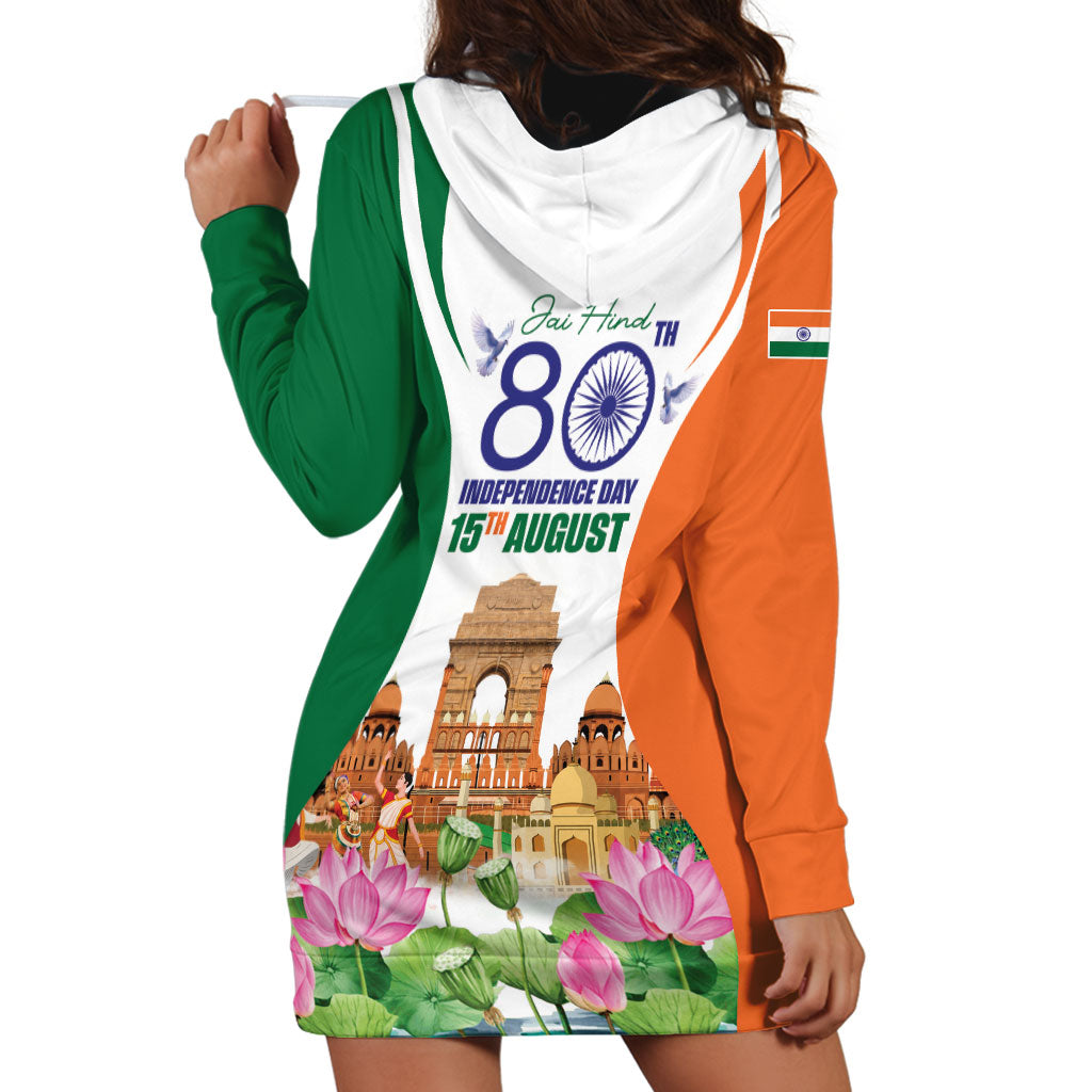 Jai Hind India Hoodie Dress Happy 80th Independence Day