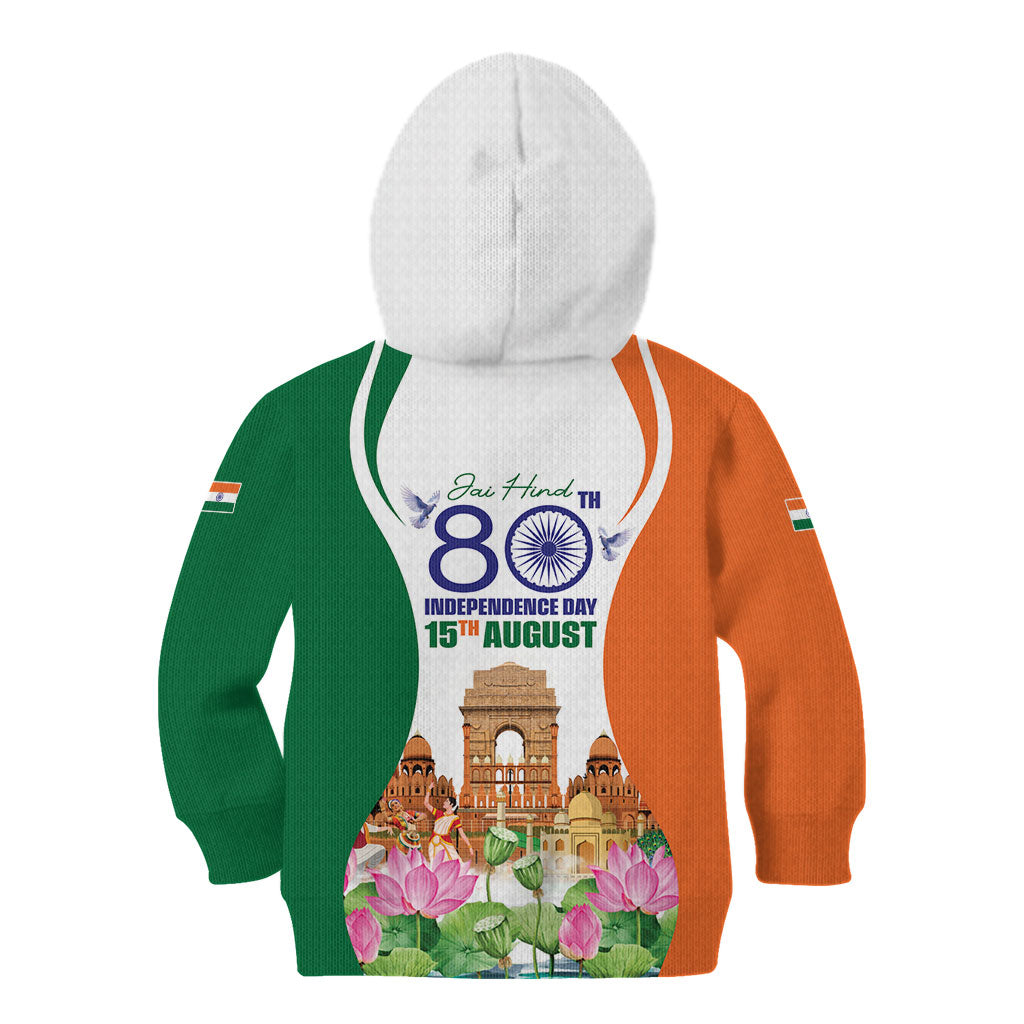 Jai Hind India Kid Hoodie Happy 80th Independence Day