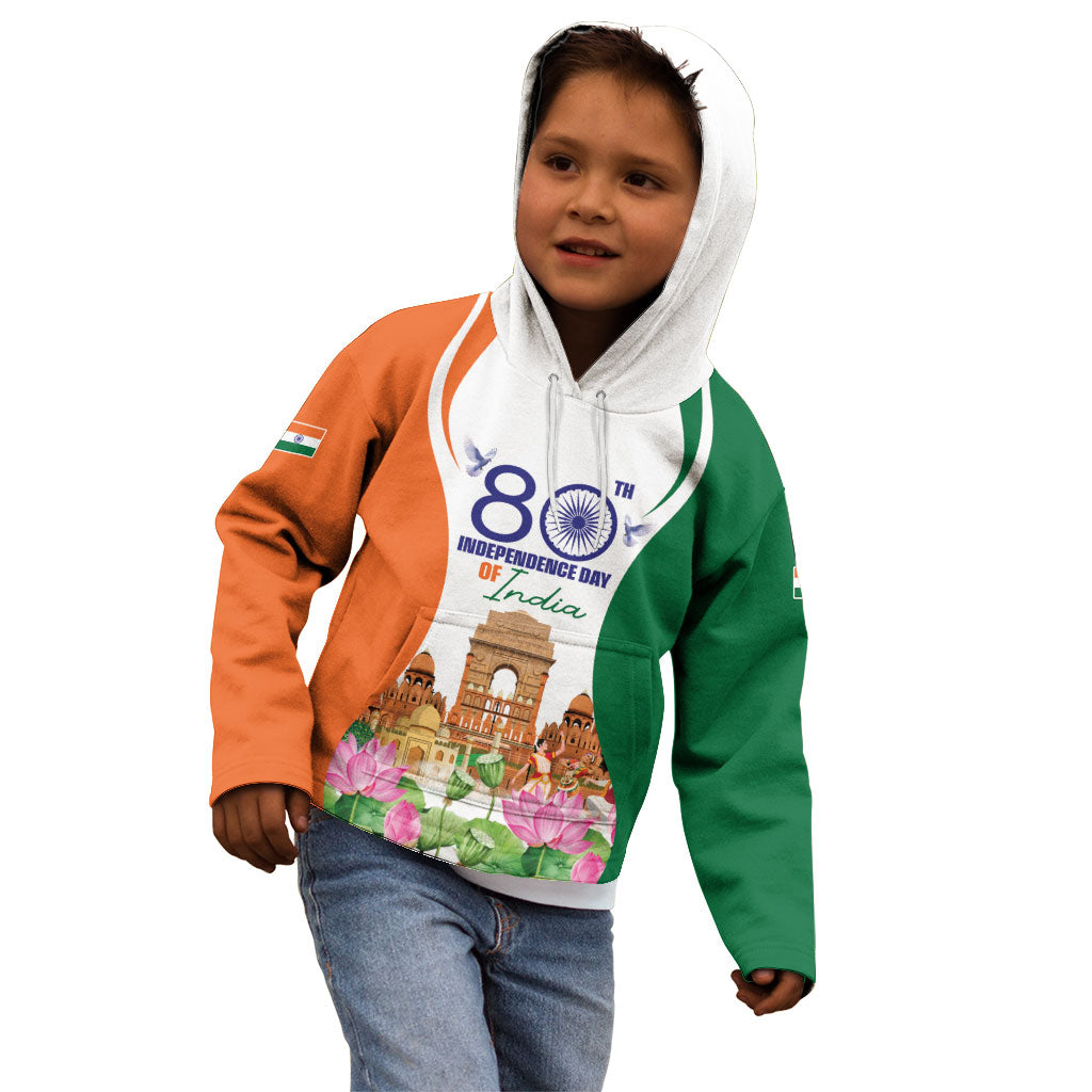 Jai Hind India Kid Hoodie Happy 80th Independence Day