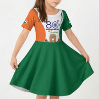 Jai Hind India Kid Short Sleeve Dress Happy 80th Independence Day