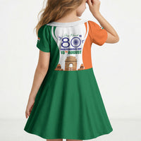 Jai Hind India Kid Short Sleeve Dress Happy 80th Independence Day