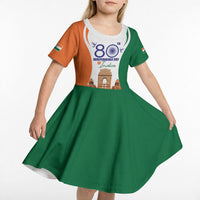 Jai Hind India Kid Short Sleeve Dress Happy 80th Independence Day