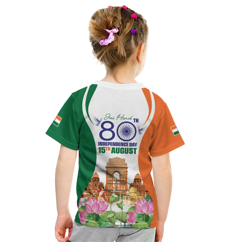 Jai Hind India Kid T Shirt Happy 80th Independence Day