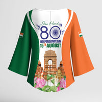 Jai Hind India Kimono Sleeve Blouse Happy 80th Independence Day