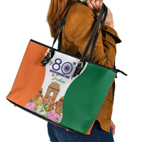 Jai Hind India Leather Tote Bag Happy 80th Independence Day