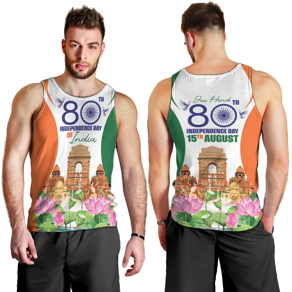 Jai Hind India Men Tank Top Happy 80th Independence Day