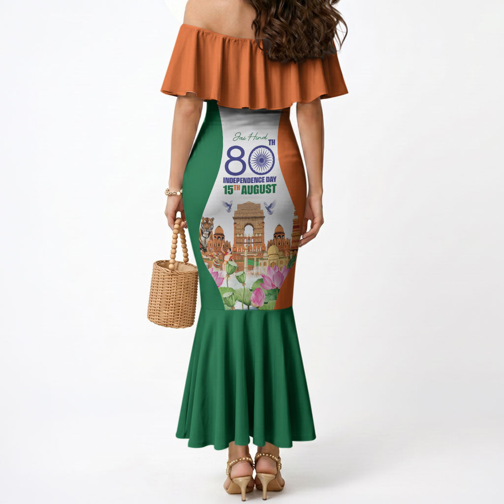 Jai Hind India Mermaid Dress Happy 80th Independence Day