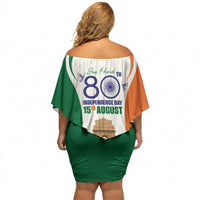 Jai Hind India Off Shoulder Short Dress Happy 80th Independence Day
