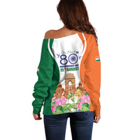 Jai Hind India Off Shoulder Sweater Happy 80th Independence Day