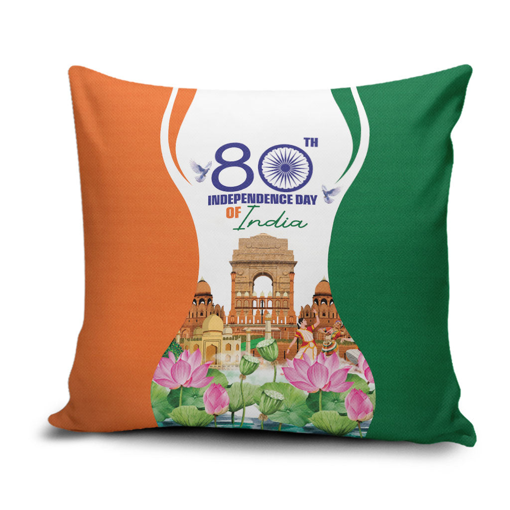 Jai Hind India Pillow Cover Happy 80th Independence Day