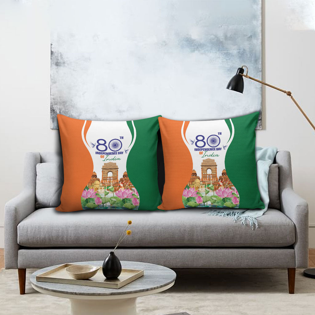 Jai Hind India Pillow Cover Happy 80th Independence Day