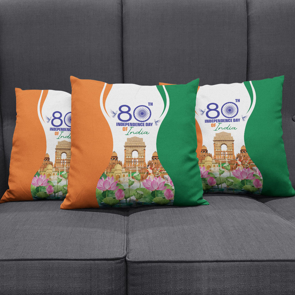 Jai Hind India Pillow Cover Happy 80th Independence Day