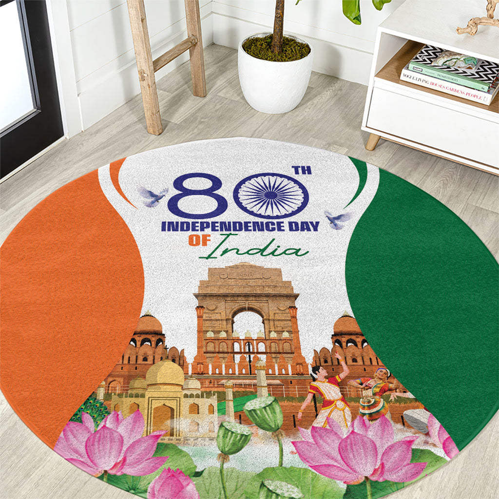 Jai Hind India Round Carpet Happy 80th Independence Day