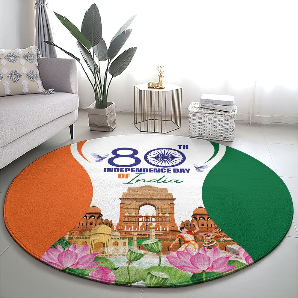 Jai Hind India Round Carpet Happy 80th Independence Day