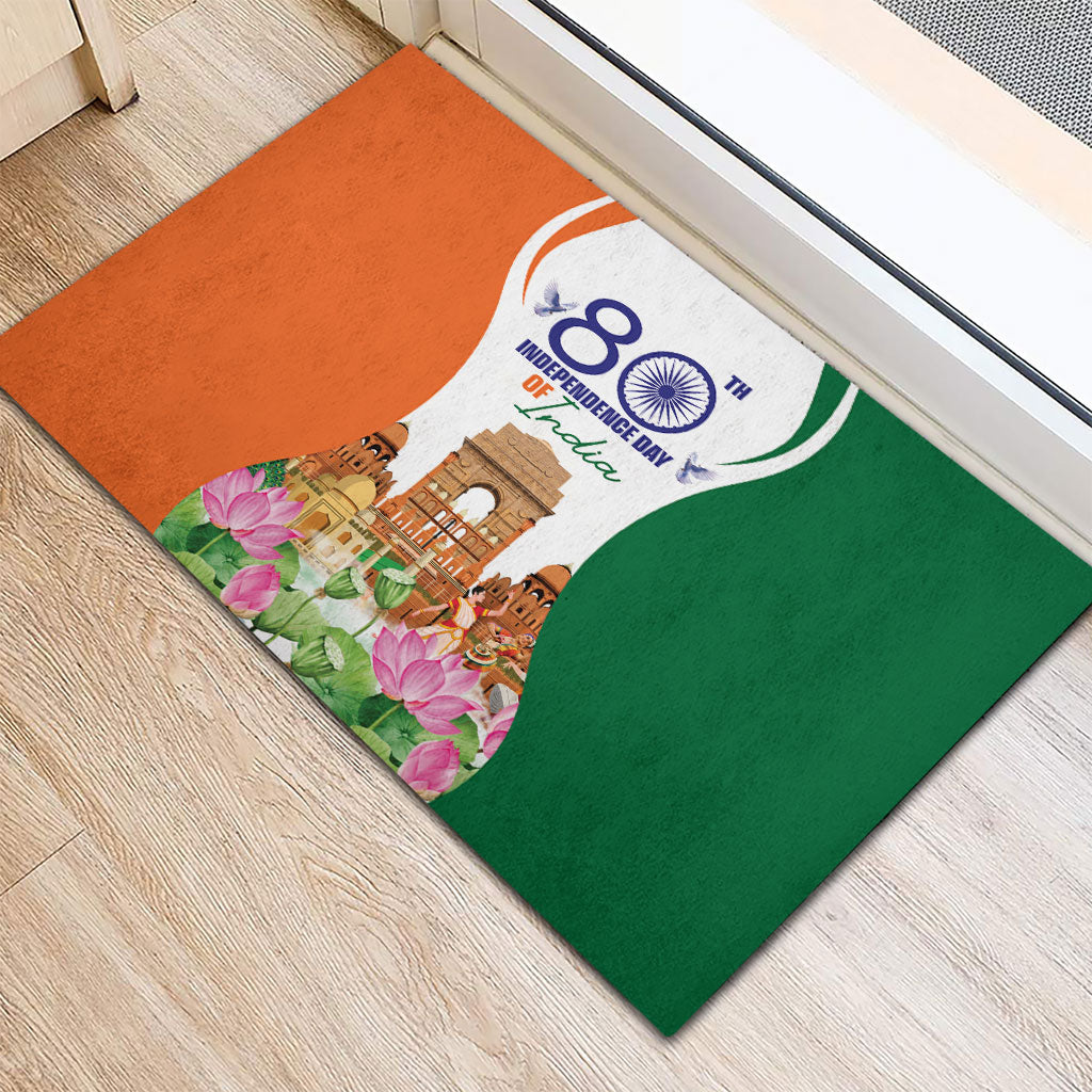 Jai Hind India Rubber Doormat Happy 80th Independence Day