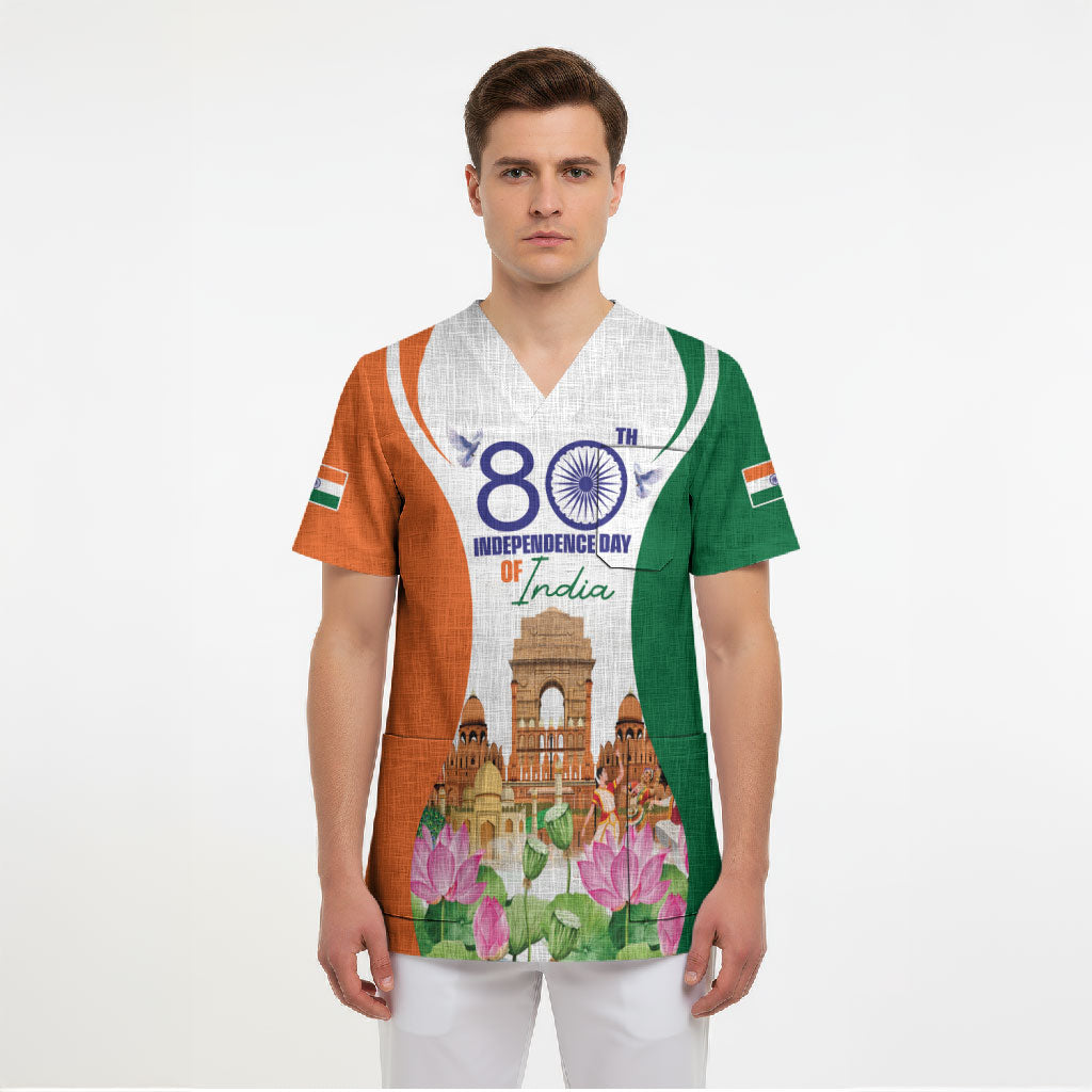 Jai Hind India Scrub Top Happy 80th Independence Day