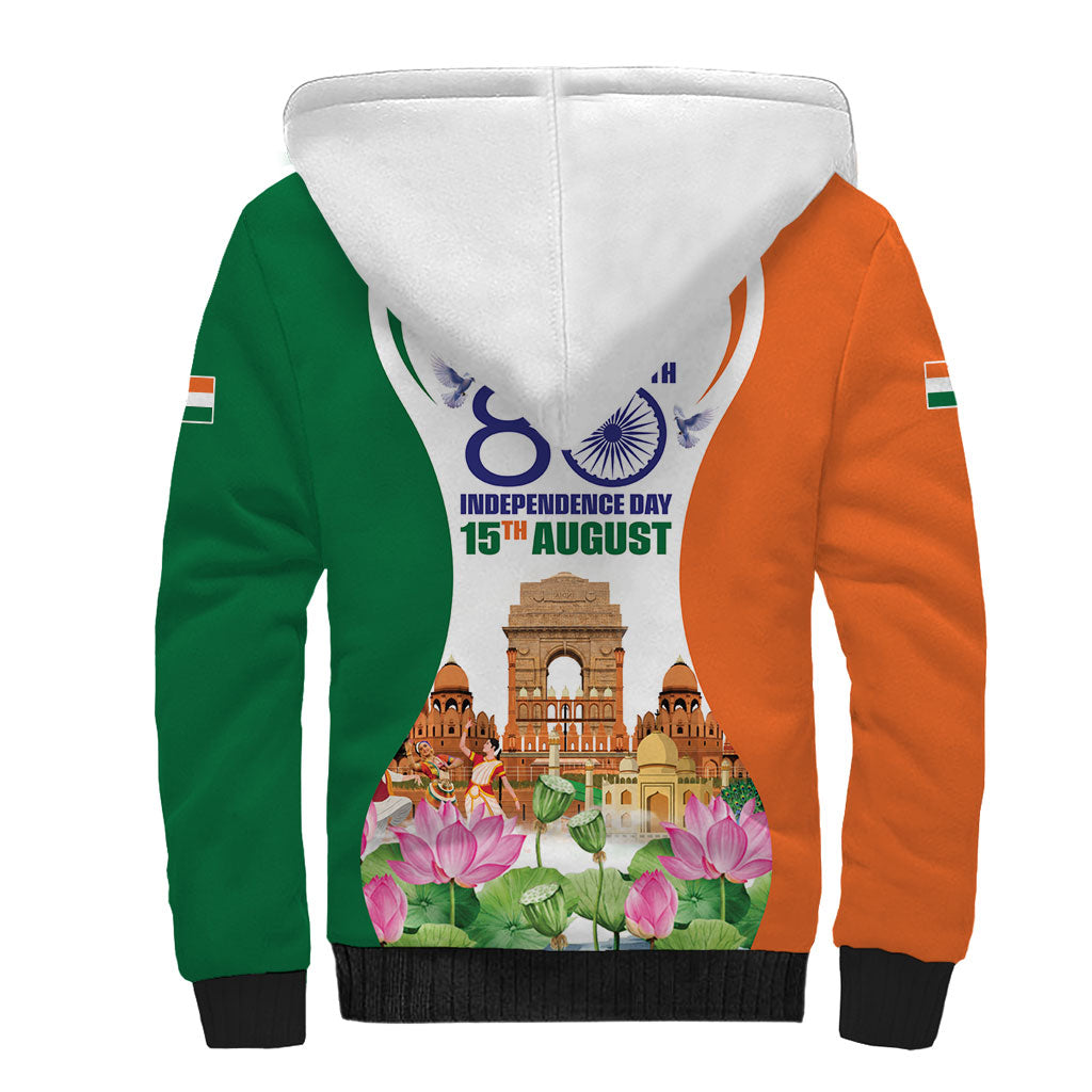 Jai Hind India Sherpa Hoodie Happy 80th Independence Day
