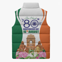 Jai Hind India Sleeveless Puffer Jacket Happy 80th Independence Day