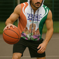Jai Hind India Sleeveless Zip Hoodie Happy 80th Independence Day