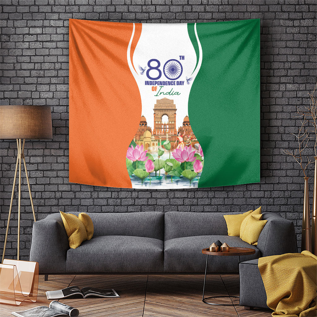 Jai Hind India Tapestry Happy 80th Independence Day