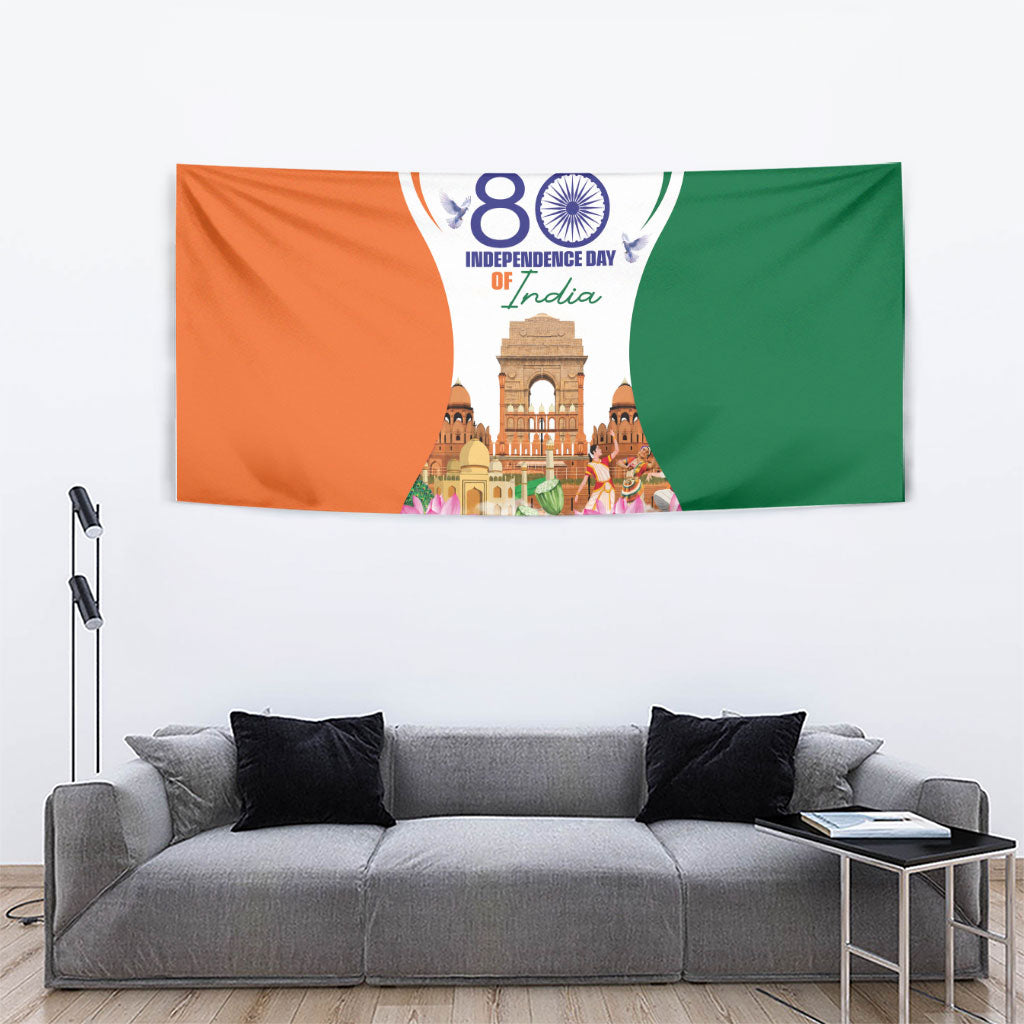 Jai Hind India Tapestry Happy 80th Independence Day