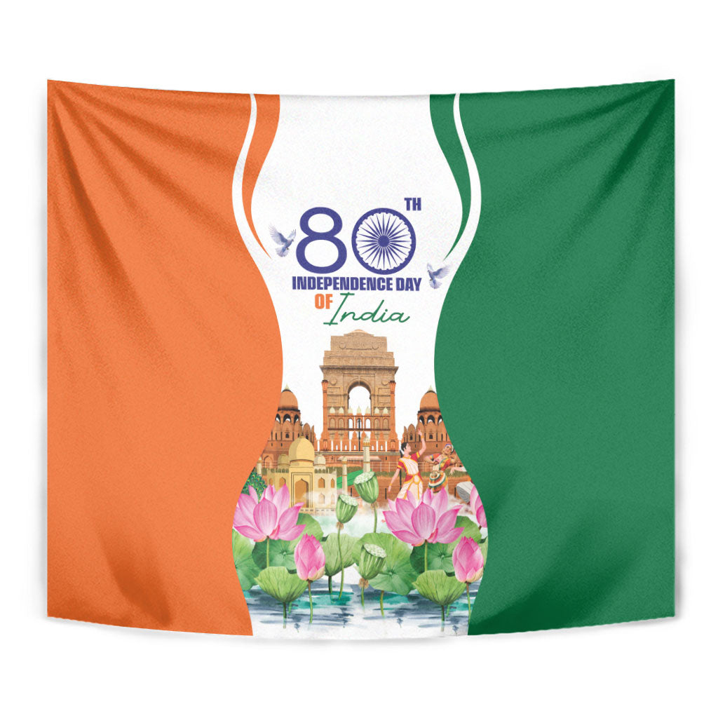 Jai Hind India Tapestry Happy 80th Independence Day