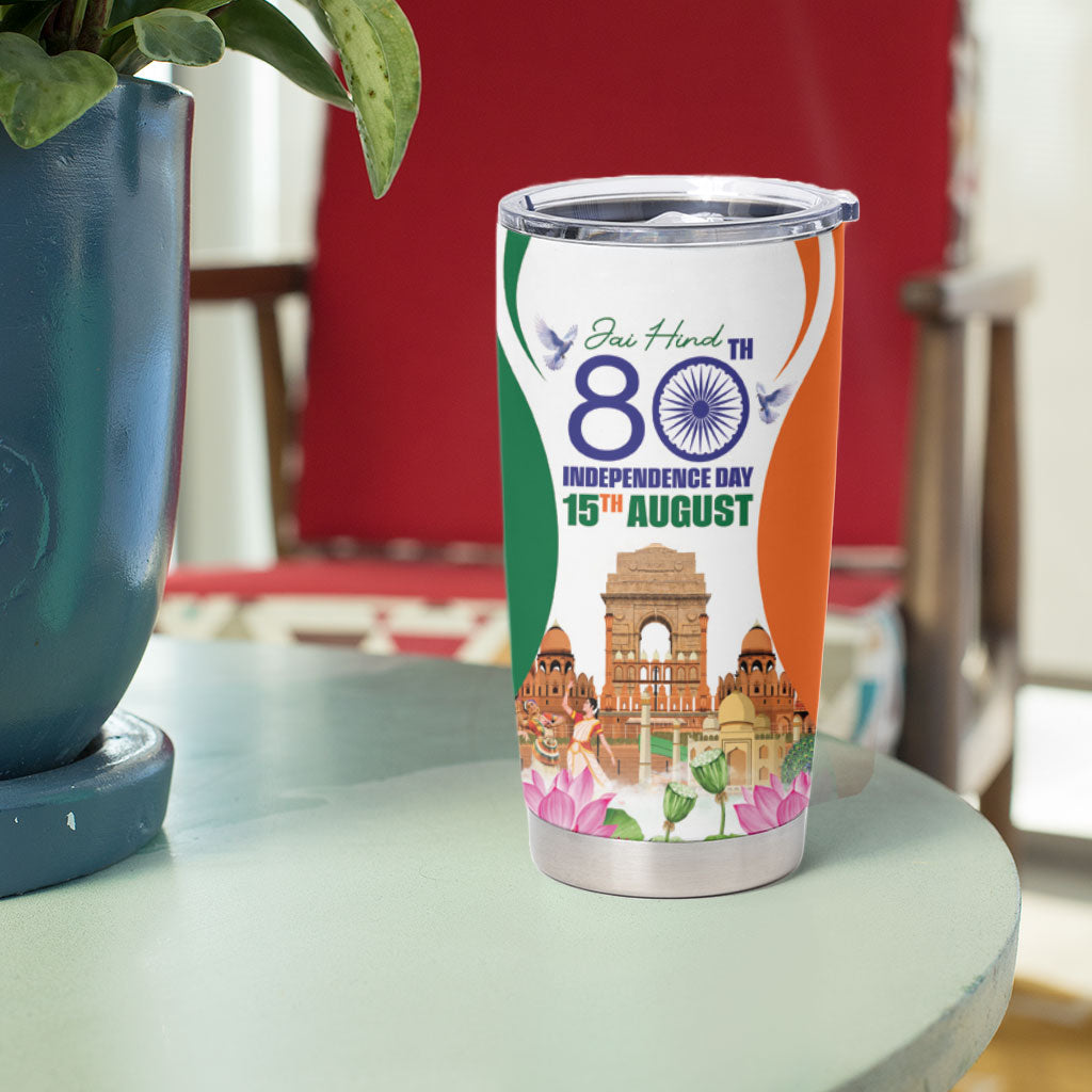 Jai Hind India Tumbler Cup Happy 80th Independence Day