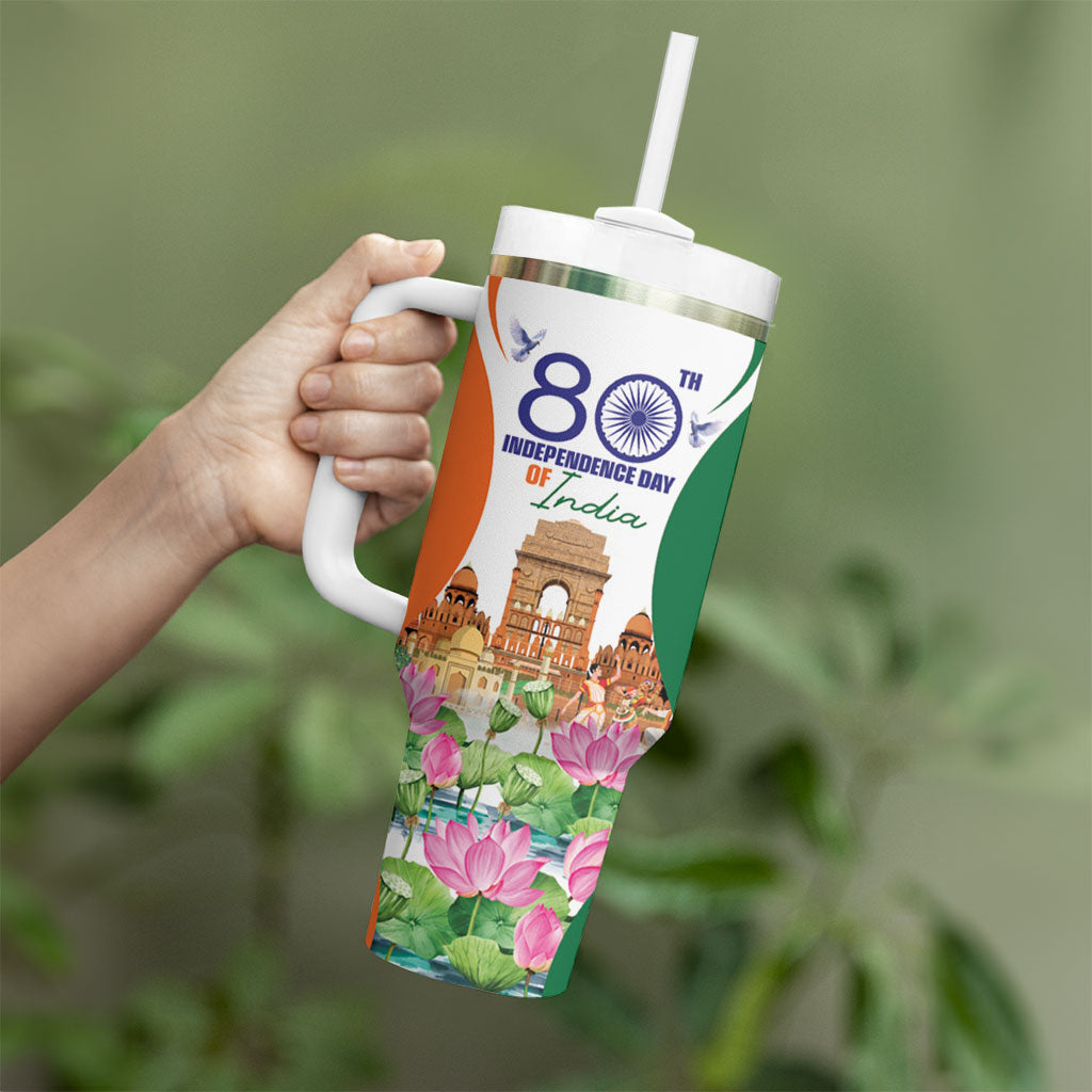 Jai Hind India Tumbler With Handle Happy 80th Independence Day