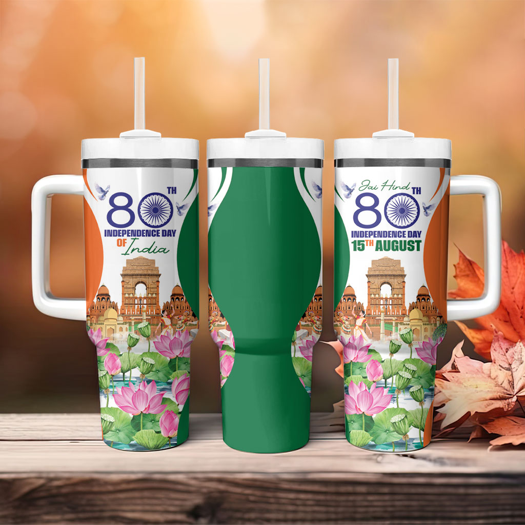 Jai Hind India Tumbler With Handle Happy 80th Independence Day