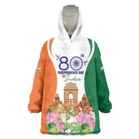 Jai Hind India Wearable Blanket Hoodie Happy 80th Independence Day