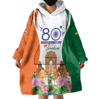 Jai Hind India Wearable Blanket Hoodie Happy 80th Independence Day