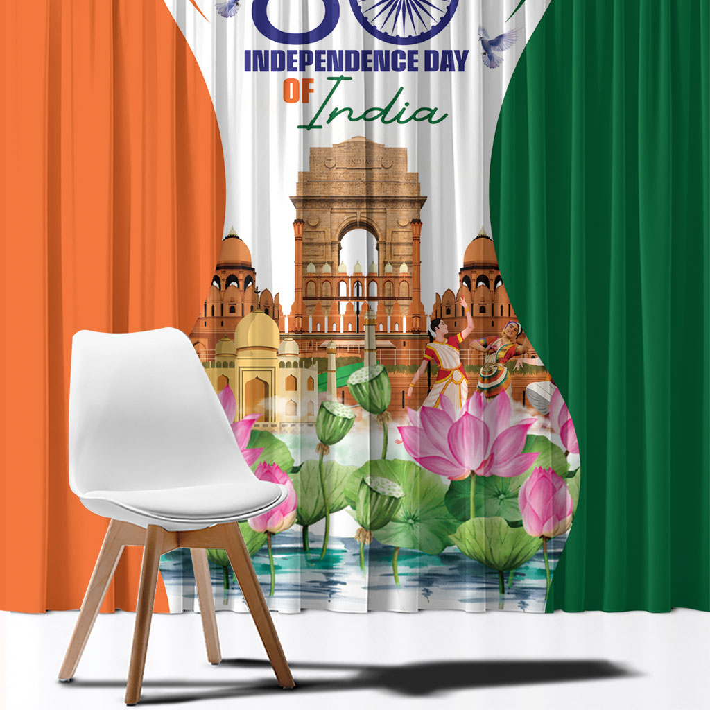 Jai Hind India Window Curtain Happy 80th Independence Day
