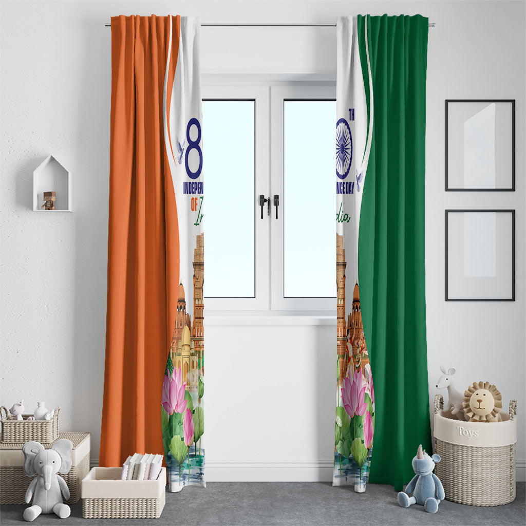 Jai Hind India Window Curtain Happy 80th Independence Day