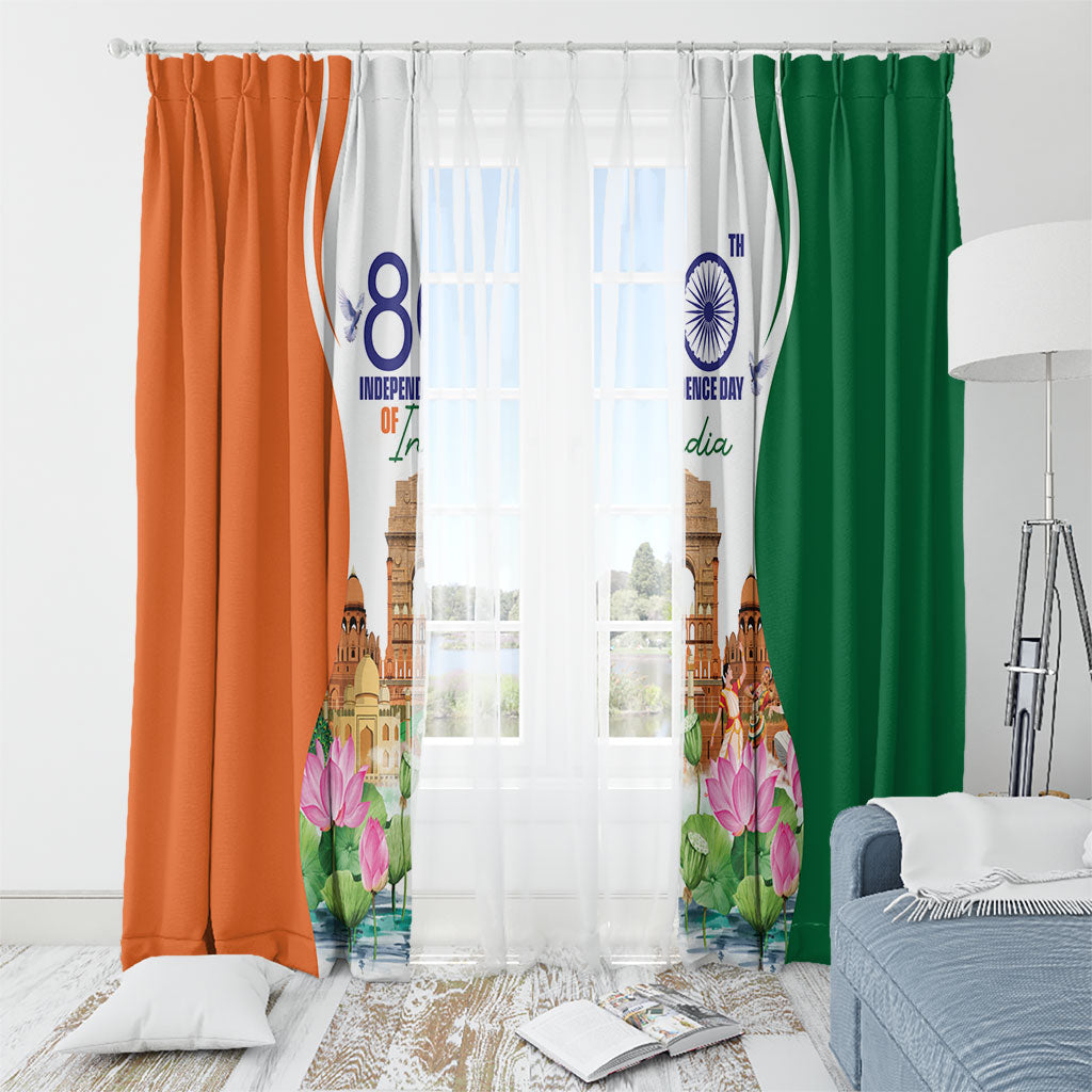 Jai Hind India Window Curtain Happy 80th Independence Day