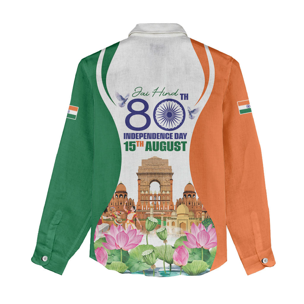 Jai Hind India Women Casual Shirt Happy 80th Independence Day