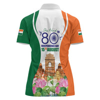 Jai Hind India Women Polo Shirt Happy 80th Independence Day