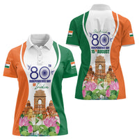 Jai Hind India Women Polo Shirt Happy 80th Independence Day