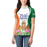 Jai Hind India Women Polo Shirt Happy 80th Independence Day