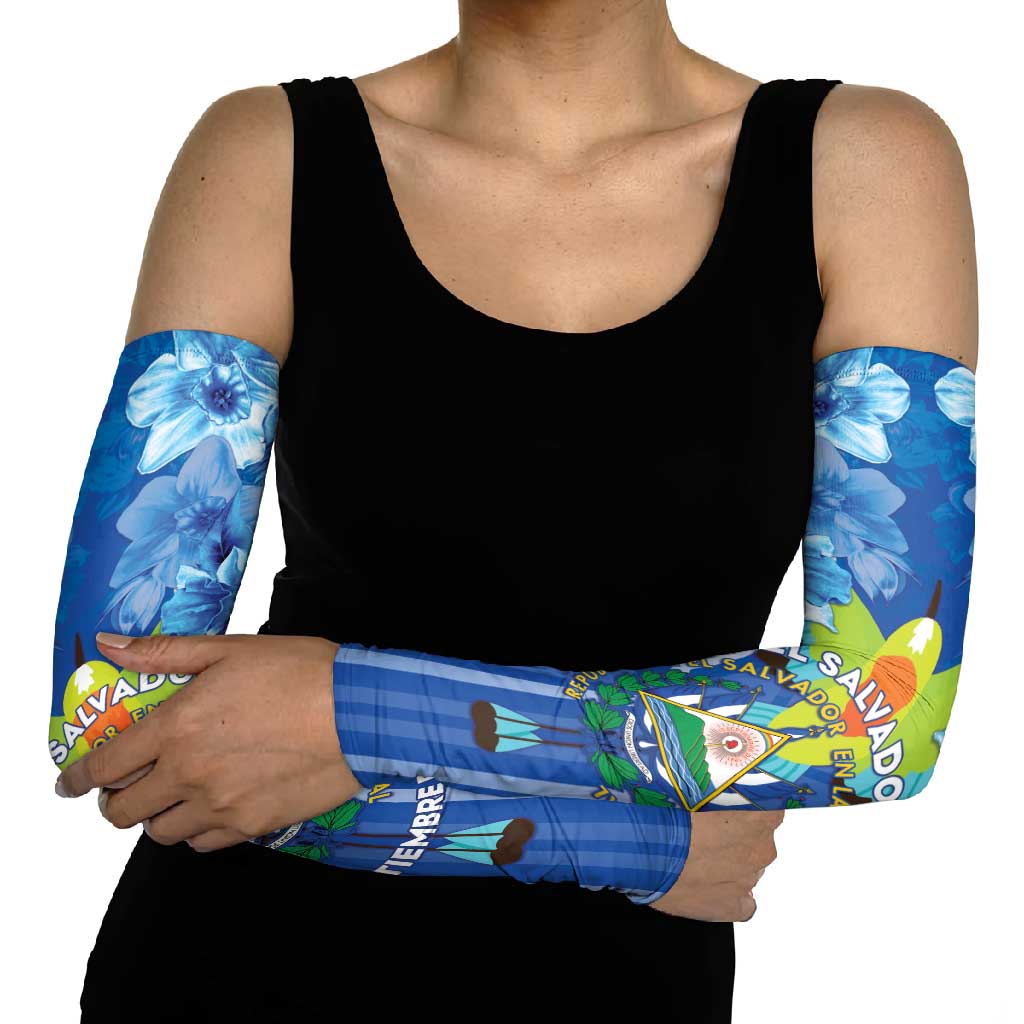 Viva El Salvador Arm Sleeves Happy Independence Day - Wonder Print Shop